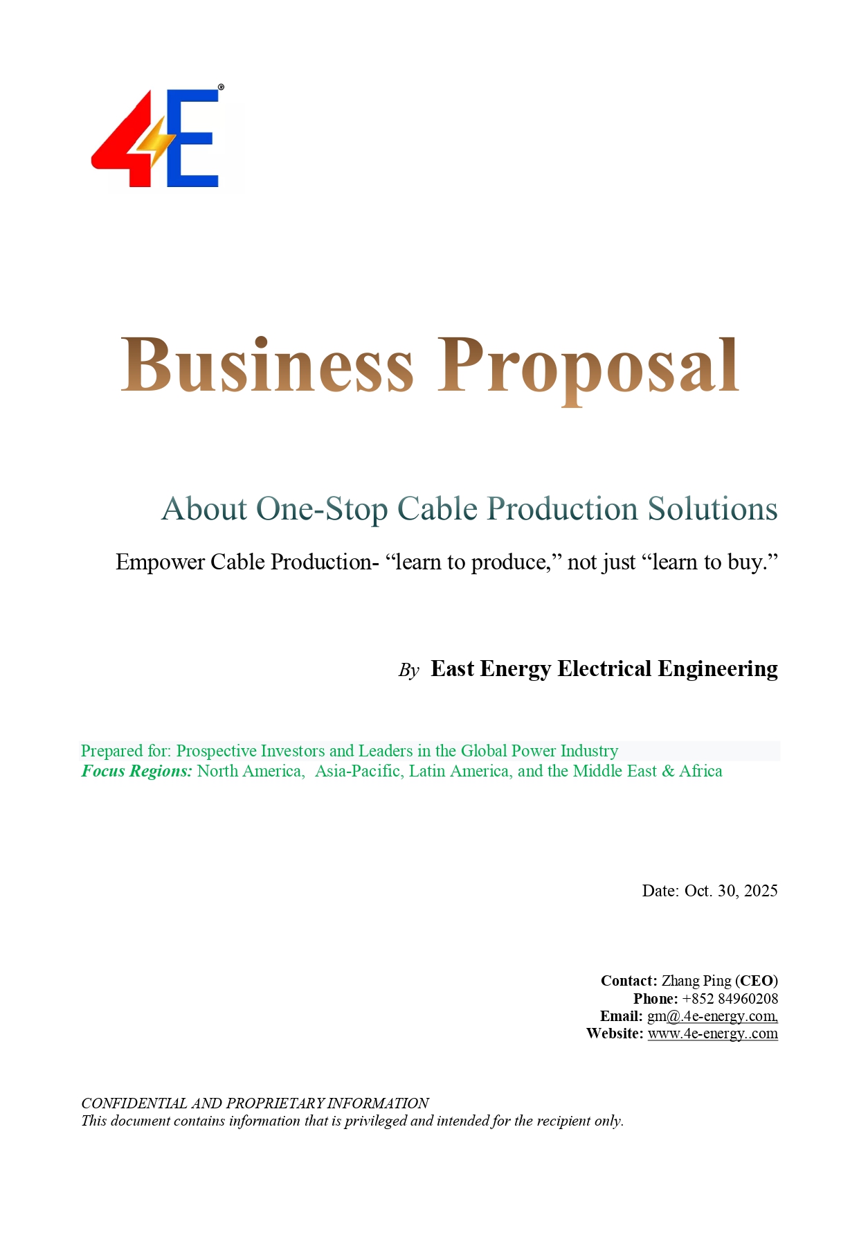 Business Proposal Geschäftsvorschlag